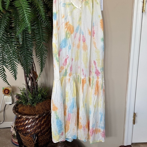 Brand New Young Fabulous & Broke Tie Dye Ruffle Tiered Open Back Cruz Maxi Dress - Picture 2 of 15